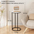 Katrawu Color(11.81" 11.81" 23.62" C Shaped end Table,Wood Round Side Table for Couch,Small Sofa Table with Metal Frame