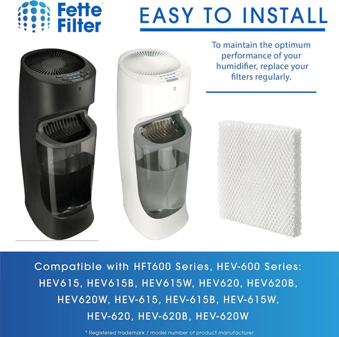 Fette Filter - Filter T Humidifier Wicking Filters for Honeywell HFT600T HFT600PDQ, Includes 2 Filters
