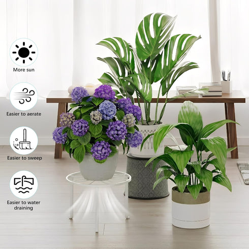 NQW 5 Pack Heavy Duty Metal Stand Decorates Multiple Plants for Indoor and Outdoor, Anti-Rust Iron Flower Pot Holder