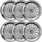 ZEAYEA 6 Pack Stainless Steel Round Tray, 12 Inch Bar Serving Tray