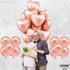 KatchOn Pack of 20 Big Rose Gold Heart Balloons - 18 Inch Rose Gold & Blush Pink Heart Shaped Balloons for Valentines &