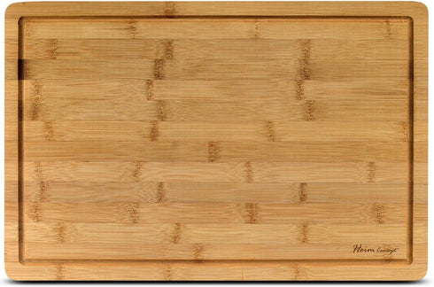 Heim Concept Organic Bamboo Cutting Boards, Extra Large Chopping Board with Juicy Groove, 18x12x3/4