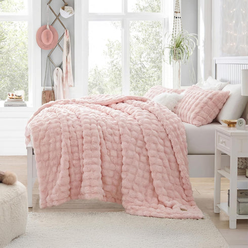 3D Cozy 60"80" Bedsure Fleece Bubble Blanket for Couch - GentleSoft Pink Twin Mothers Gifts Day Blanket for Sofa Bed