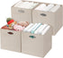 Posprica 12×12 Storage Cubes - 4pcs Fabric Drawers Organizer Bins, Beige