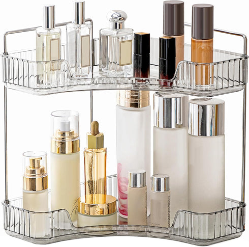 YCIA&DONE Corner Bathroom Counter Organizer, Makeup Organizer for Vanity, Skincare Cosmetic Perfume