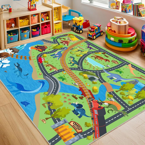 Kids Rugs for Playroom - Soft & Non-Slip 3x4 Feet Dinosaur Play