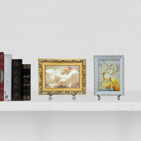 Black Iron Plate Stand - 8 Inch Plate Holder for Displaying Cookbooks, Pictures, and Decorative Plates (1 Pack)