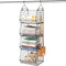 X-cosrack 4 Tier Closet Hanging Organizer, Clothes Shelves with 5 S Hooks, Wire Storage Bins for Clothing Accessories