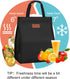 Insulated Lunch Bags for Women - Reusable Lunch Tote with Internal Pocket, Adult Lunch Tote Bag for Work - Black