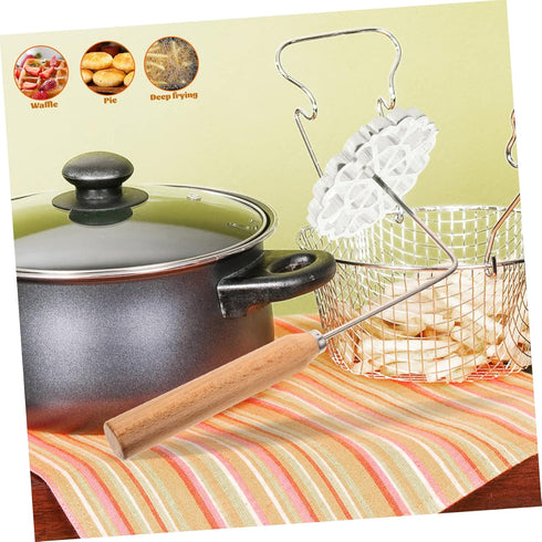 Oil Pier Mold Scandinavian Iron, Wooden Handle Spoon Waffle Rosettes Molds, Non Stick Cookware