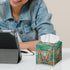 Waterproof Square Butterfly Rose Print Tissue Case Cover, Foldable Kleenex Box for Home Office, Green