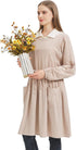 Nanxson Cotton Linen Apron for Women, Long Sleeve Cooking Apron for Gardening, Baking, Housework