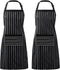 Syntus 2 Pack Adjustable Bib Apron, Waterdrop Resistant Cooking Kitchen Aprons for Men and Women
