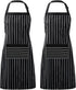 Syntus 2 Pack Adjustable Bib Apron, Waterdrop Resistant Cooking Kitchen Aprons for Men and Women