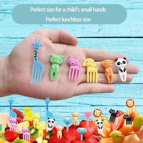 UOUYOO 36 Pcs Animal Food Picks - Cute Cartoon Animal Toothpicks for Kids Bento Lunch Accessories