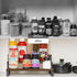 Giikin 3-Tier Spice Rack, 13.8 Inch Wood Step Shelf for Countertop Spice Storage, Kitchen Pantry Organizer with Metal