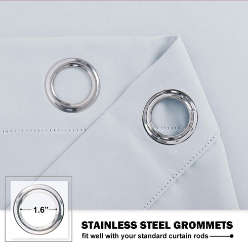 NICETOWN Greyish White Tiers Kitchen Curtains, Room Darkening Energy Efficient Grommet-Top Panels for Short Windows