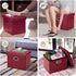 17x13x13in COSYLAND Storage Ottoman Foot Rest - Leather Ottoman Rectangle Foot Stool Folding for Room Dorm Small