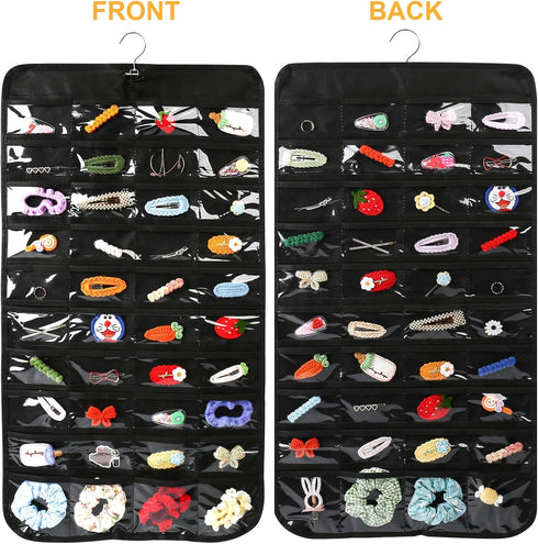 Luney Hanging Jewelry Organizer, 80 Pockets Earring Holder for Woman, Storage for Earrings, Necklaces, Bracelets (1PCS)