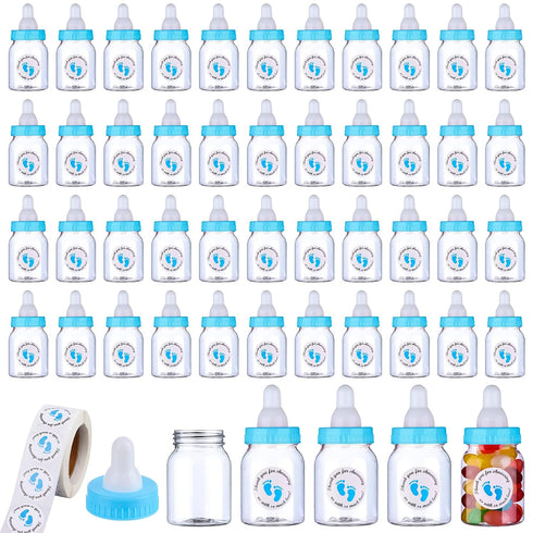 PINKXHY 62 Pcs 3.5 Inch Baby Mini Milk Bottle Baby Shower Favor with
