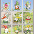 Mfault 9 Sheets Spring Gnomes Flowers Window Clings, Floral Glass Stickers Decals for Home Kitchen Decor