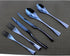 Flatware Set 18/10 Stainless Steel Mirror Polished Blue Cutlery - Silverware Utensil Set of Serrated Steak Knife Dinner Fork Knife Spoon Salad Fork Dessert Spoon,6 Piece Service for 1 by Uniturcky