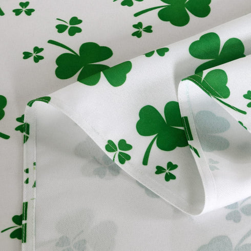 60 102 Inch, 100% 150 LUSHVIDA St.Patrick's Day Rectangle Table Cloth, x Shamrock Patterned Irish Clover Washable