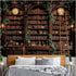 Spenlife 44"x60" Retro Bookshelf Tapestry Wall Decorative Tapestry Bookshelf Tapestries Wall Hanging for Bedroom Living