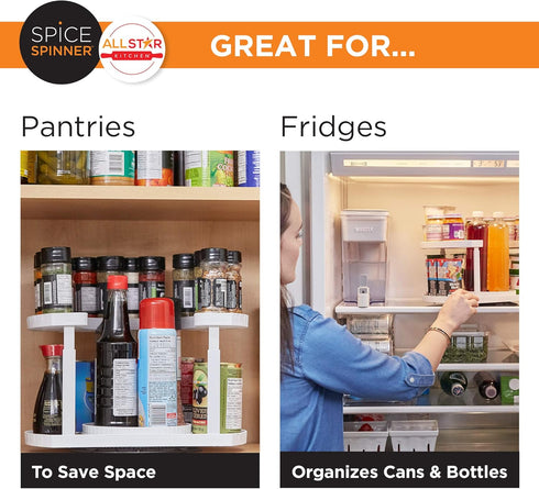 Allstar Innovations Spice Spinner Two-Tiered Spice Organizer & Holder That Saves Space, Keeps Everything Neat