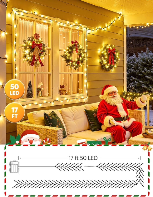 4 Pack 66 200 Timer,8 Brightown Christmas Lights Battery Operated, Total FT LED Battery Powered Fairy Lights with Mode