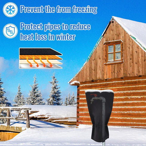 Glooglitter 2 25.2"x14" Pcs Electric Heated Outdoor Faucet Cover for Winter Freeze Protection Heating Hose Bib Covers