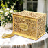 OurWarm Glittery Gold Wedding Card Box with Lock, Wood Gift Box for Reception, Party Decorations