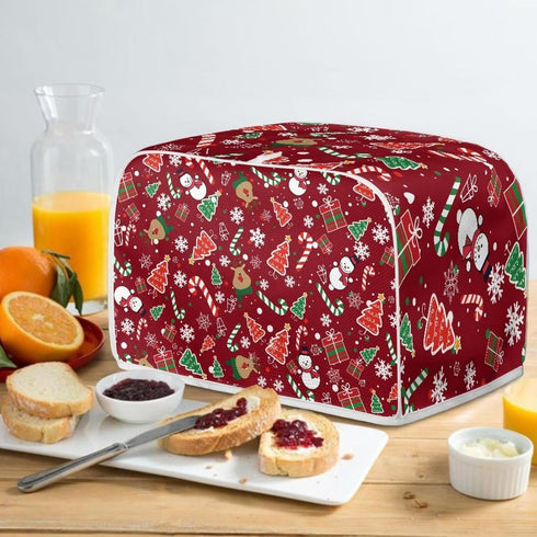 Deer Snowman Toaster Cover - Dust Cover Kitchen Accessories for 4 Slice Toasters, Christmas Decor Kitchen Appliance