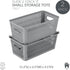 Simplify 4Pk Small Slide 2 Stack It Tote Basket | Storage & Organization | Open Bins with Stackable Capability | Bathroom | Crafts | Pantry | Playroom | Office | Grey by Simplify