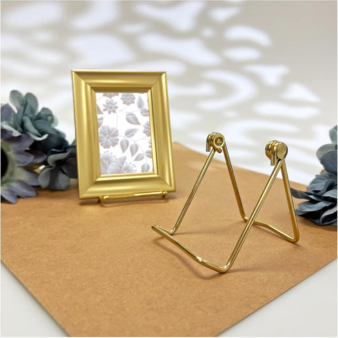 Bard's Folding Gold-toned Wire Easel Stand, 3" H x 2.75" W x 3" D, Pack of 3