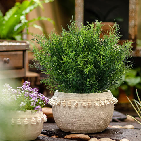 Artificial Plants Flowers Grass Shrubs 8 Pack No Fade Faux Plastic Flowers for Farmhouse Garden Porch Patio Indoor