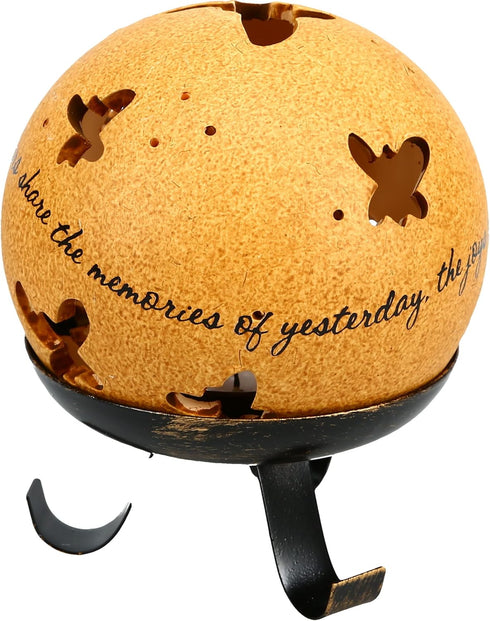 Pavilion Comfort Candles - Grandmother - Butterfly Pierced Round, 5-1/2-Inch, Includes Tea Light Candle and Stand