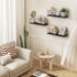 4 Set Fixwal Floating Shelves - Hanging Wall Mounted Shelves for Living Room, Kitchen, Bedroom & Bathroom - Decorative
