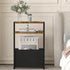 Leomonio Narrow Side Table, Slim End Tables with Fabric Basket, Skinny Table for Small Spaces, Thin Bedside Table