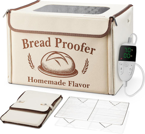 Proofing Box - Foldable Proofing Bread Box with 68-122F Temp Control &