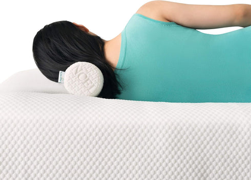 Comfort Memory Foam Neck Roll and Cervical Bolster Pillow - Removable Washable Cover for Spine and Neck Support
