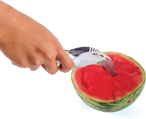 Kitchen + Home Watermelon Slicer Corer and Server, 18/10 Stainless Steel Melon Slicer