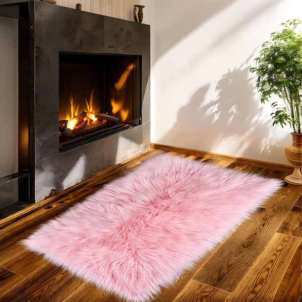 Faux Fur Rug - Soft Fluffy Area Rug 20 x 32 Inch for Bedroom, Living Room, Nursery Decor
