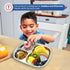 Korean Stainless Steel Divided Plates, Kids Tray, BPA Free 3 Compartment Plate, Set of 2 Silver