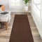 Kapaqua Custom Length Runner Rug, Solid Color Non Slip Rubber Backing for Hallway Stair Kitchen Living Room, Coffee