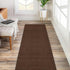 Kapaqua Custom Length Runner Rug, Solid Color Non Slip Rubber Backing for Hallway Stair Kitchen Living Room, Coffee