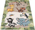 Size:2'8" 4'11" Paco Home Nursery Rug for Kids - Jungle Animals Giraffe Lion Monkey in Beige, x