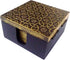 Purpledip Wooden Coasters Set of 5, Brass Sheet Covered Mango-Wood Barware