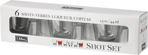 Libbey 1.5-Ounce Clear Shot Glass Set, 6-Piece