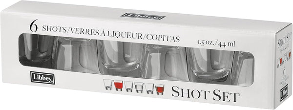 Libbey 1.5-Ounce Clear Shot Glass Set, 6-Piece